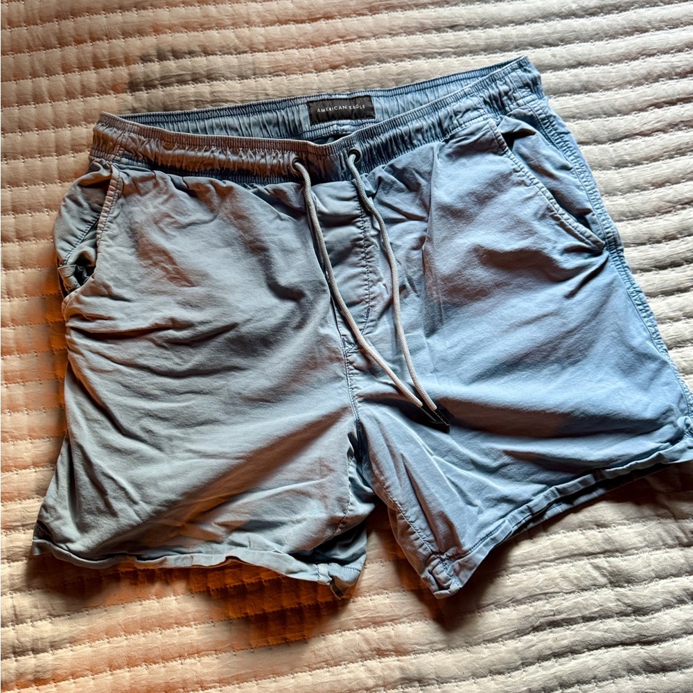 American Eagle Outfitters Blue Hybrid Shorts with Relaxed Fit